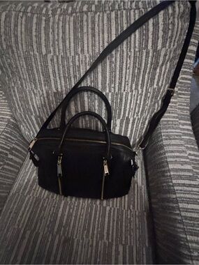 Michael Kors Julia Large Black Satchel with Gold Accents